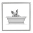 thumbnail image 1 of Stupell Industries Smiling Farm Pig Bathroom Tub Graphic Art Gray Framed Art Print Wall Art, Design by Annalisa Latella, 1 of 8