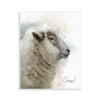 Stupell Industries Smiling Farm Sheep Animals Painting Unframed Art Print Wall Art, 11 x 14
