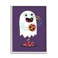 thumbnail image 1 of Stupell Industries Smiling Ghost Eating Halloween Candy Carved Pumpkin Framed Wall Art, 16 x 20, Design by Michael Buxton, 1 of 7