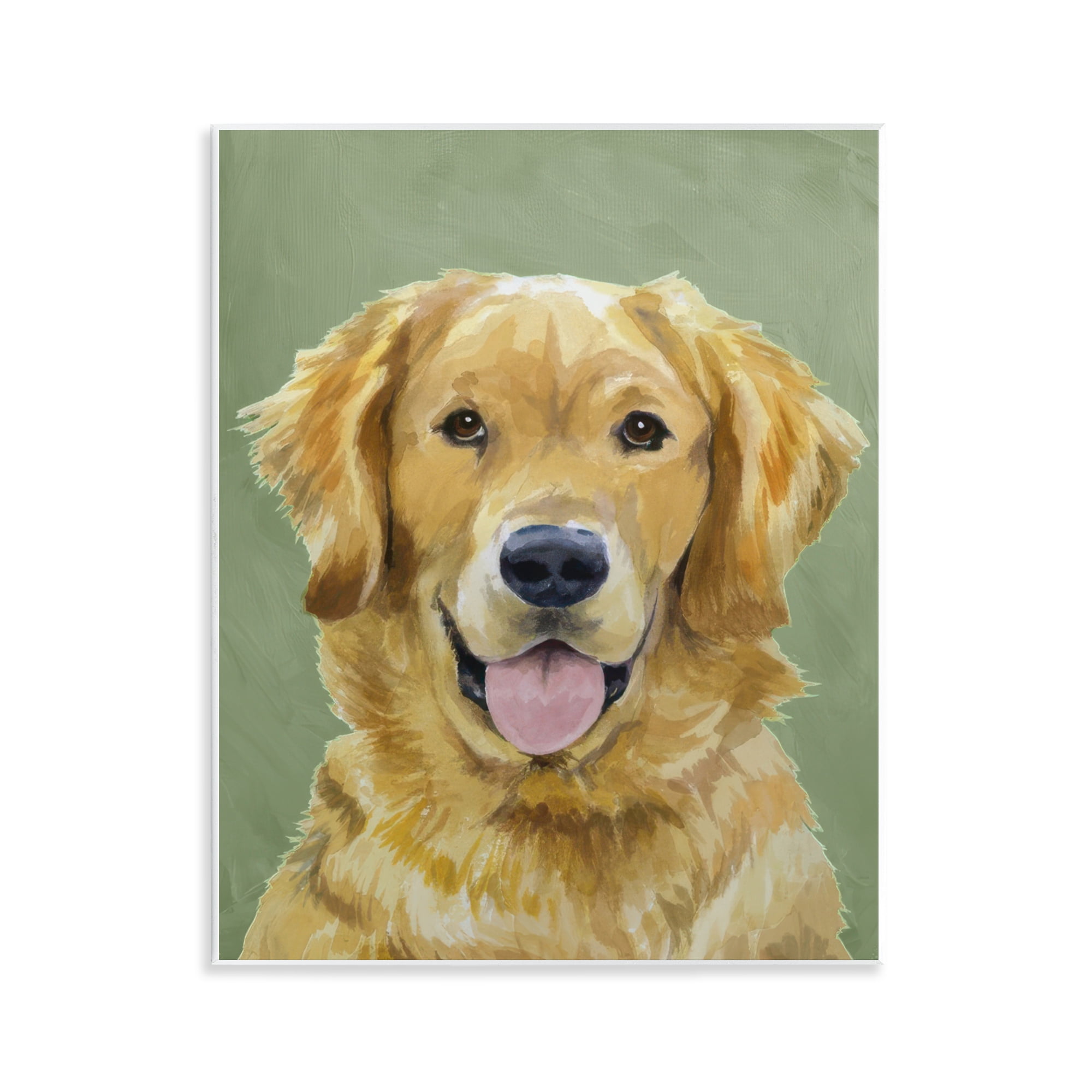 Stupell Industries Smiling Golden Retriever Portrait Wall Plaque Art, design by Lil' Rue