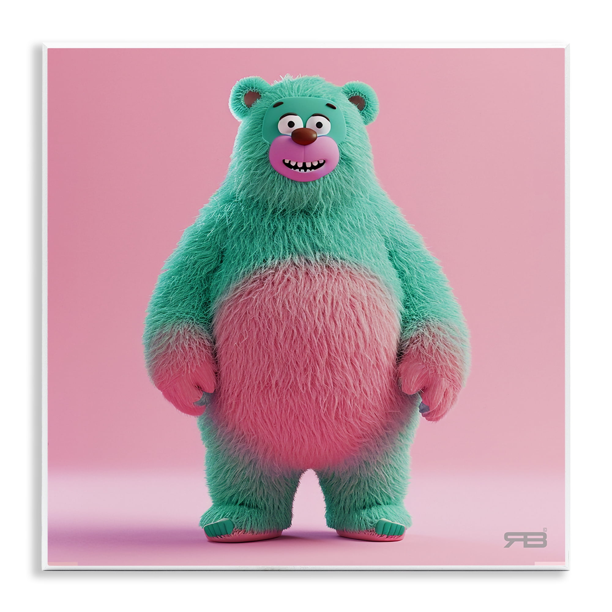 Stupell Industries Smiling Green Bear Animals Painting Unframed Art Print Wall Art, 12 x 12