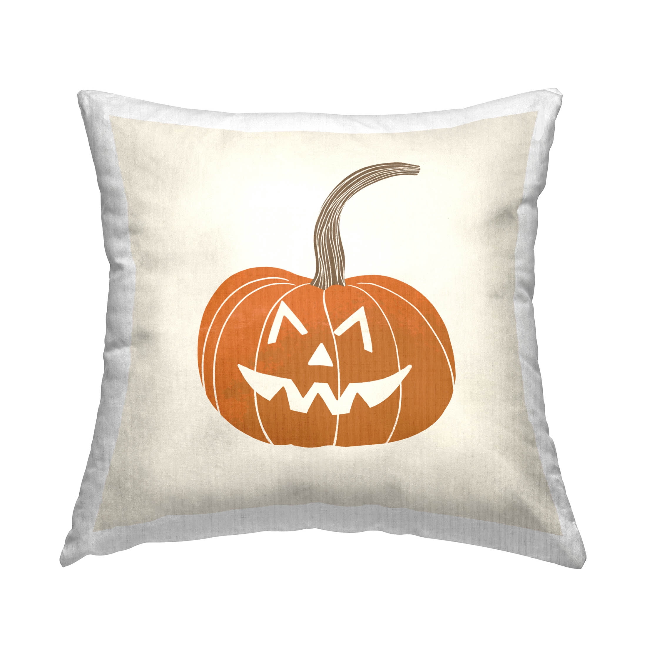 Stupell Industries Smiling Halloween Jack-o-Lantern Printed Throw Pillow Design by Taylor Shannon Designs