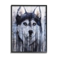 thumbnail image 1 of Stupell Industries Smiling Husky Dog Rustic Birch Tree Overlay Graphic Art Black Framed Art Print Wall Art, Design by Kamdon Kreations, 1 of 7