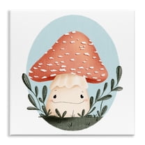 Stupell Industries Smiling Mushroom In Nature Floral Painting Unframed Art Print Wall Art, 12 x 12