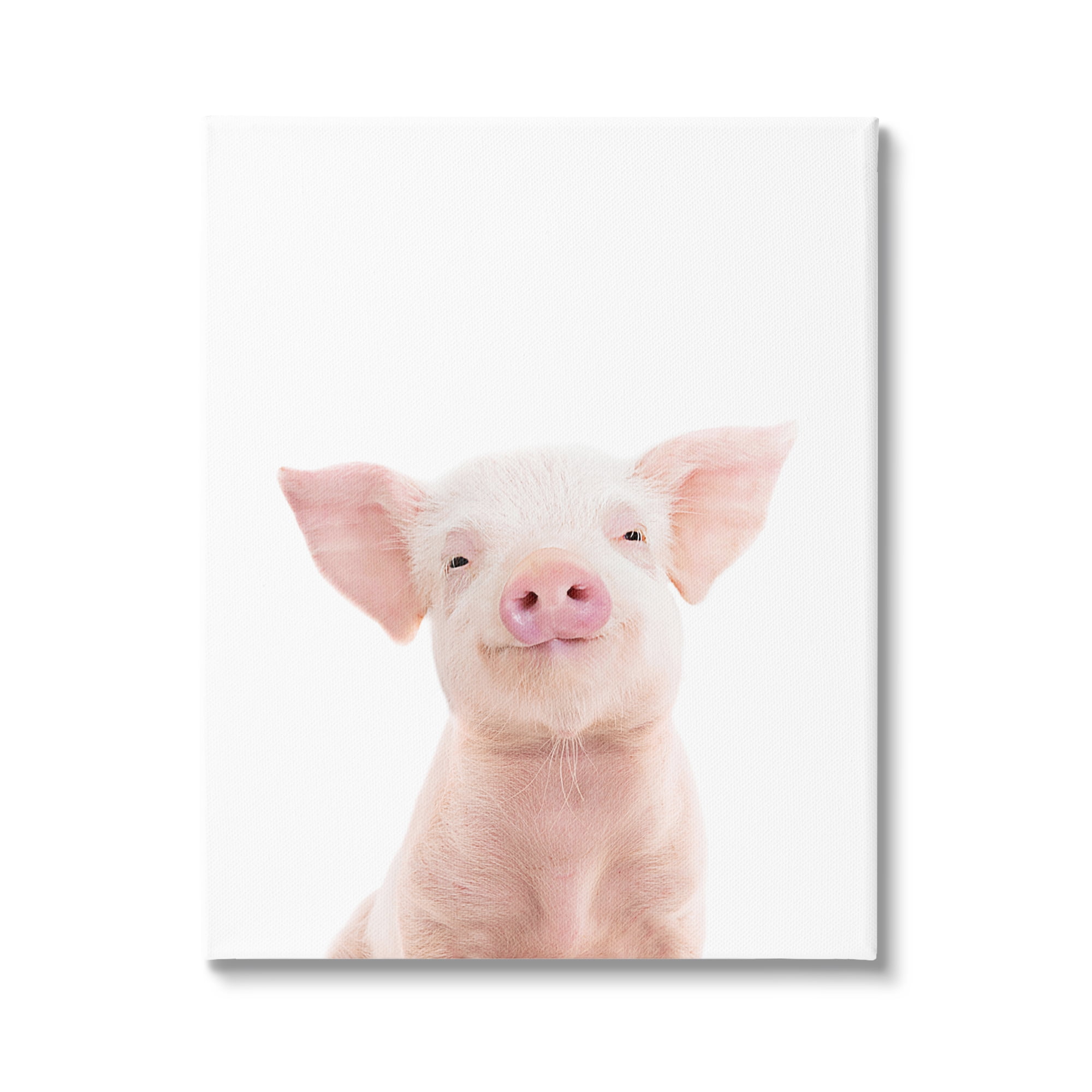 Stupell Industries Smiling Pink Pig Animals & Insects Painting Gallery Wrapped Canvas Print Wall Art, 30 x 40