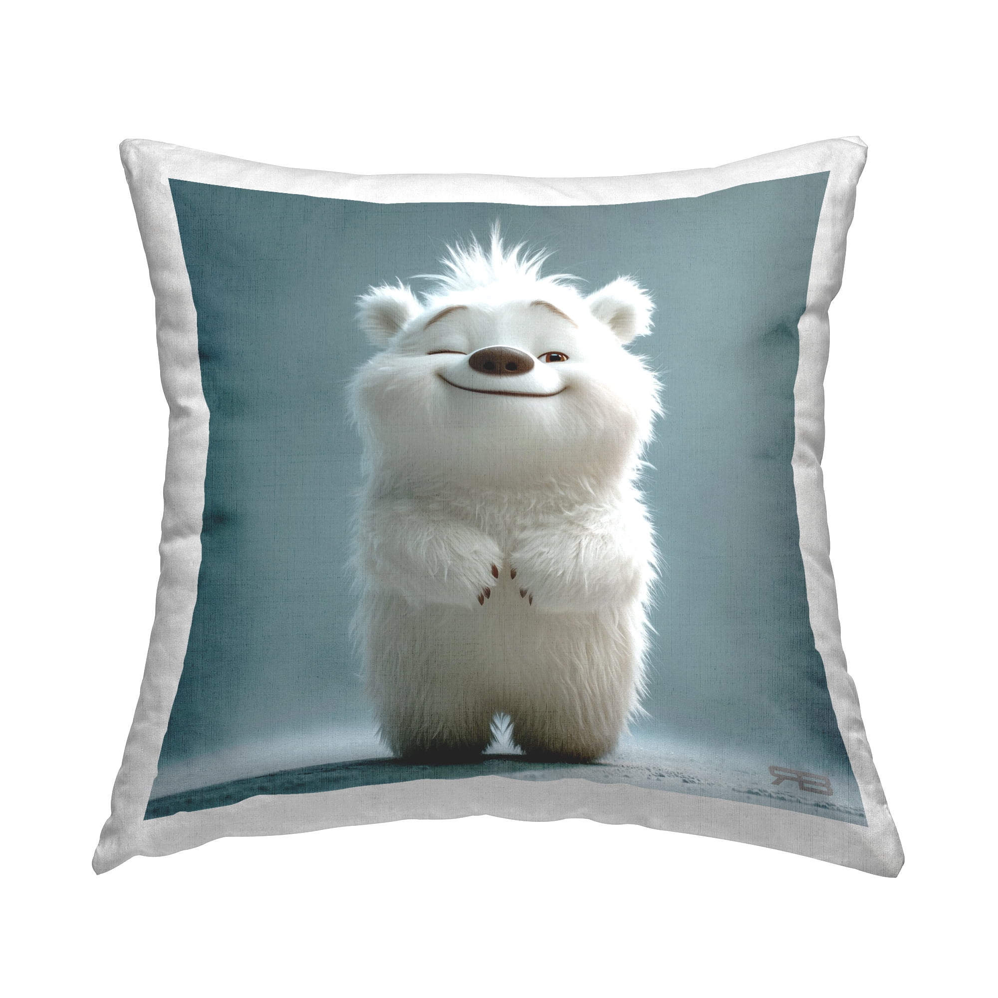 Stupell Industries Smiling Polar Bear Cub Decorative Printed Throw Pillow Design by RB.