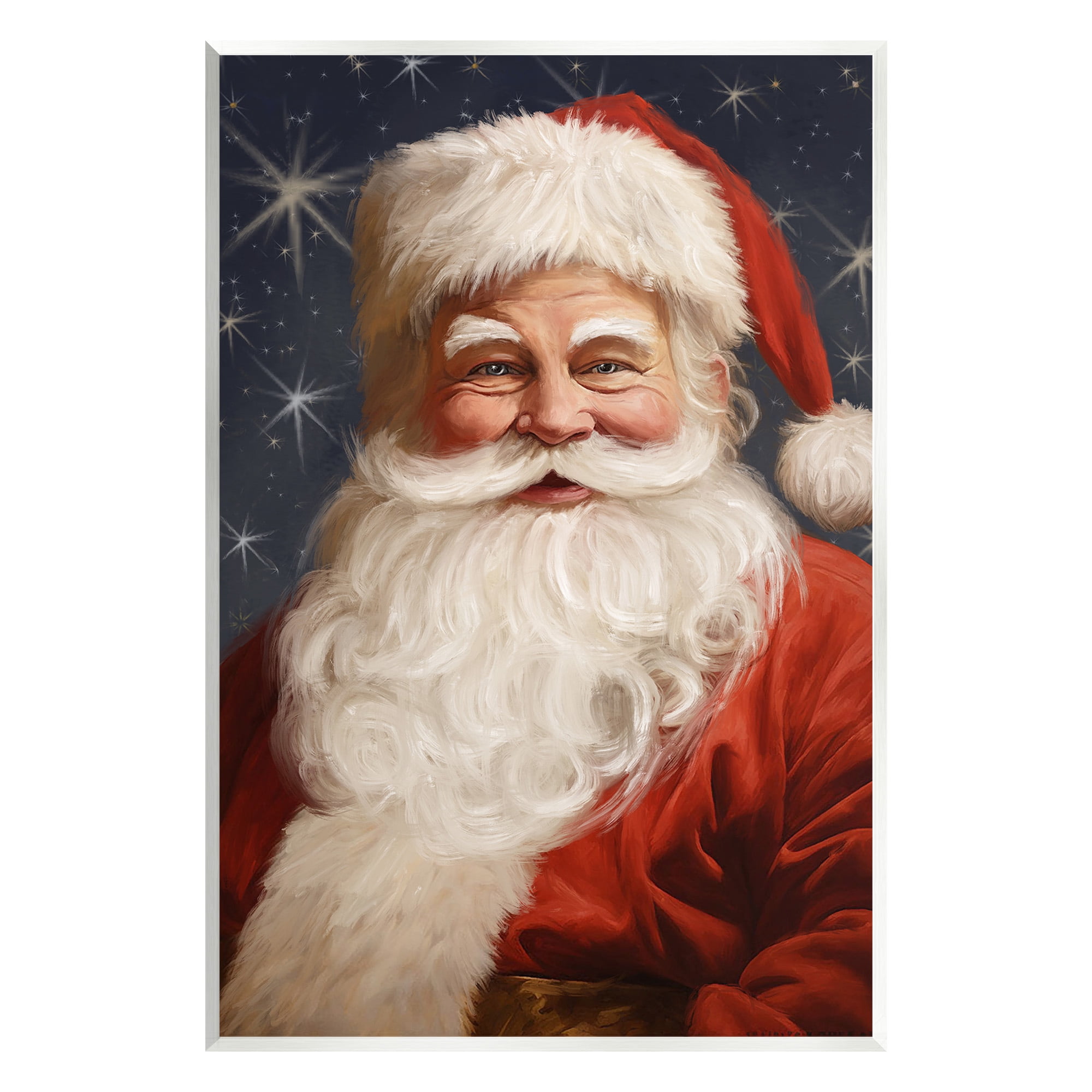 Stupell Industries Smiling Santa Claus Portrait Holiday Painting Unframed Art Print Wall Art, 10 x 15