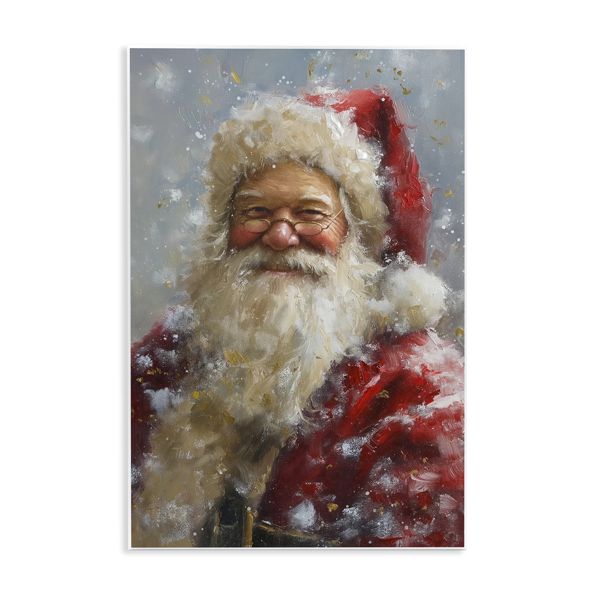 Stupell Industries Smiling Santa Portrait Holiday Painting Unframed Art Print Wall Art, 10 x 15