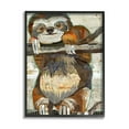 thumbnail image 1 of Stupell Industries Smiling Sloth Patchwork Collage Jungle Animal Portrait Graphic Art Black Framed Art Print Wall Art, Design by Traci Anderson, 1 of 5