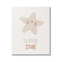 Stupell Industries Smiling Super Star Inspirational Painting Gallery Wrapped Canvas Print Wall Art, 16 x 20