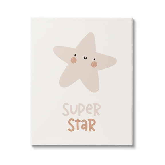 Stupell Industries Smiling Super Star Inspirational Painting Gallery Wrapped Canvas Print Wall Art, 16 x 20