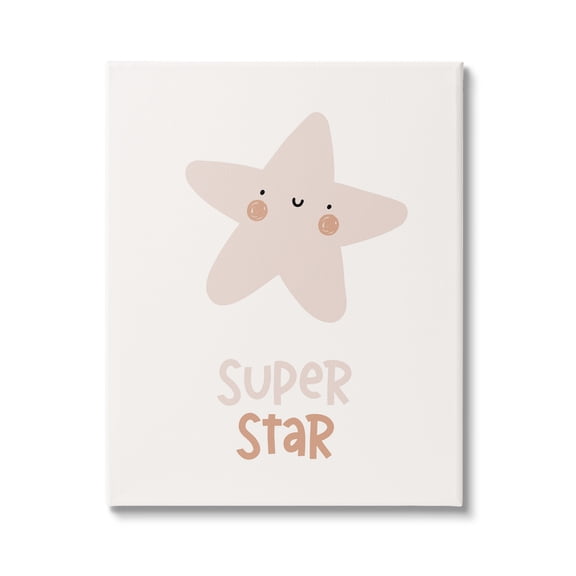 Stupell Industries Smiling Super Star Inspirational Painting Gallery Wrapped Canvas Print Wall Art, 24 x 30