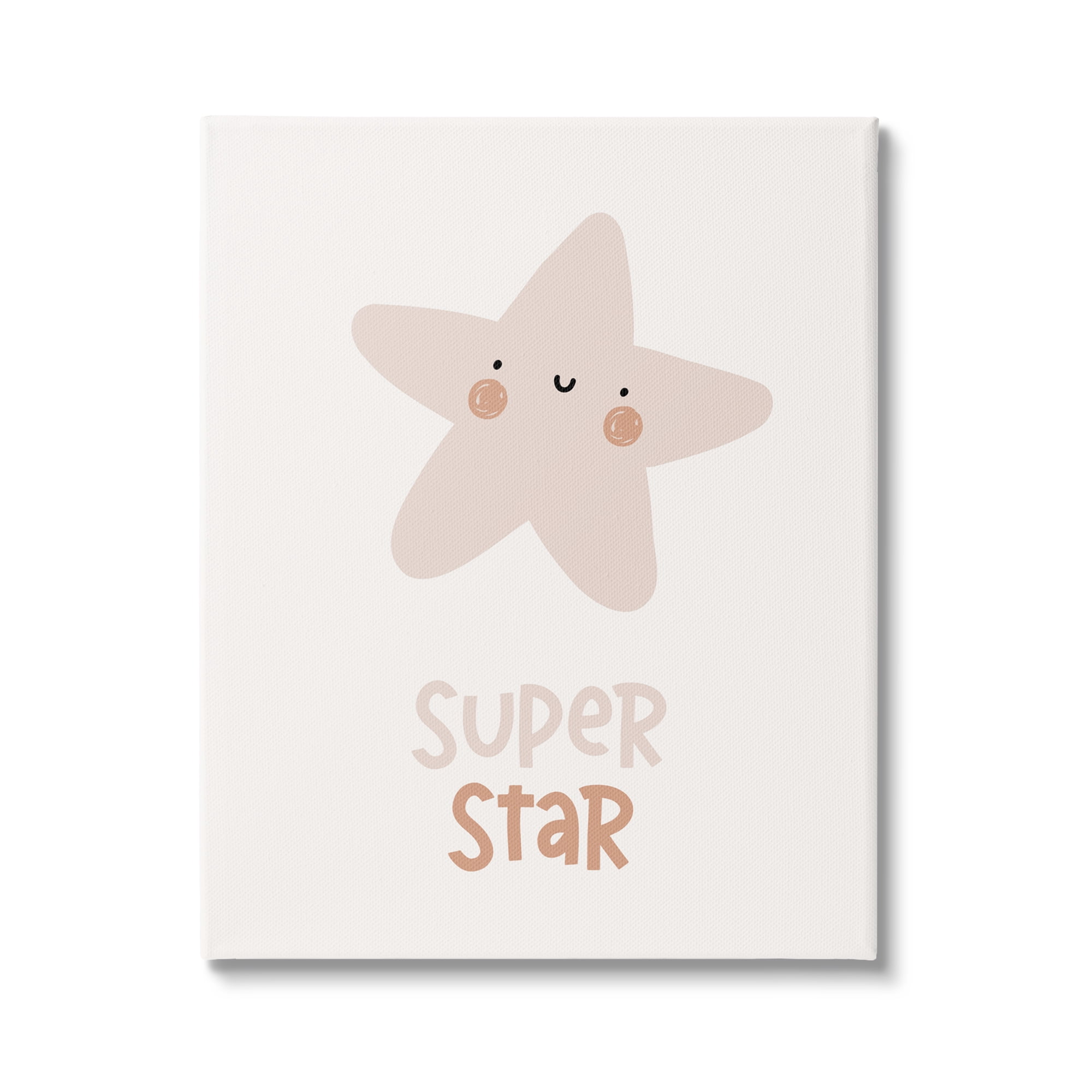 Stupell Industries Smiling Super Star Inspirational Painting Gallery Wrapped Canvas Print Wall Art, 36 x 48