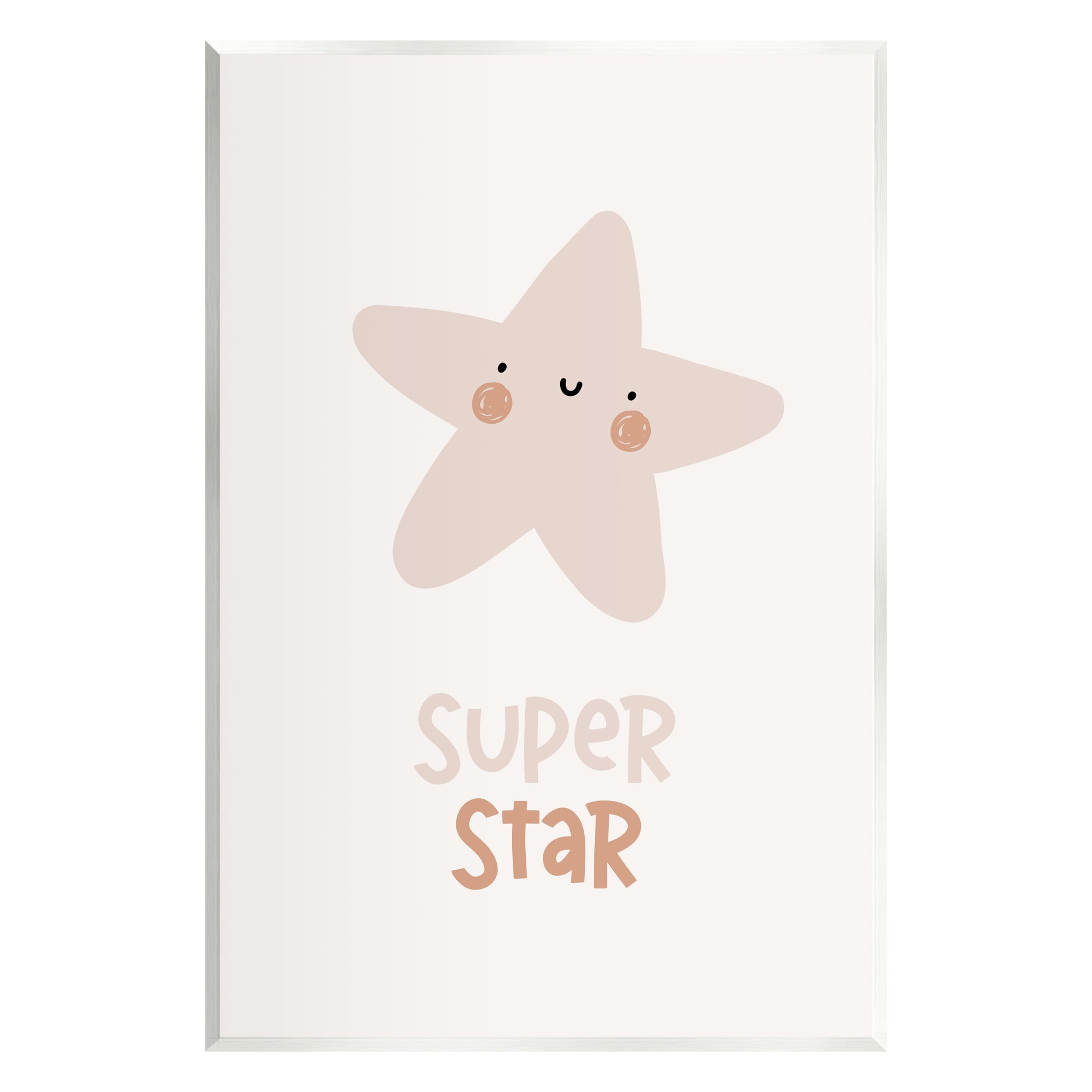 Stupell Industries Smiling Super Star Inspirational Painting Unframed Art Print Wall Art, 10 x 15