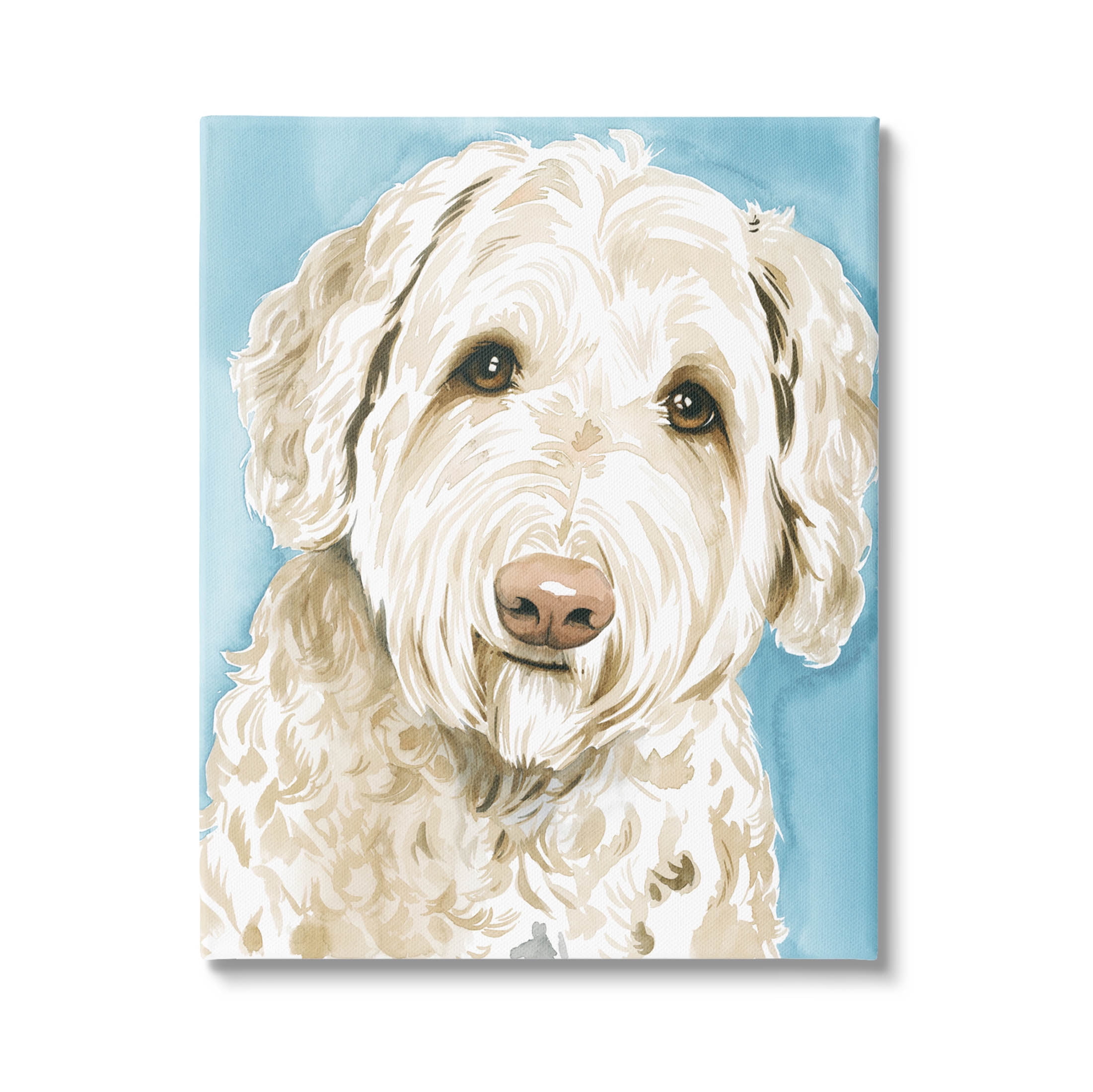 Stupell Industries Smiling White Terrier Dog Portrait Painting Gallery Wrapped Canvas Print Wall Art, Design by Grace Popp