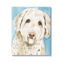 Stupell Industries Smiling White Terrier Dog Portrait Painting Gallery Wrapped Canvas Print Wall Art, Design by Grace Popp