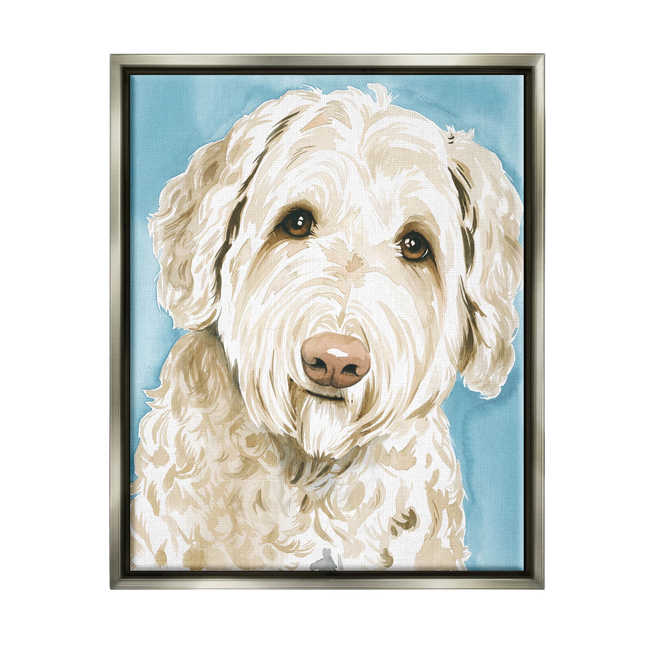 Stupell Industries Smiling White Terrier Dog Portrait Painting Luster