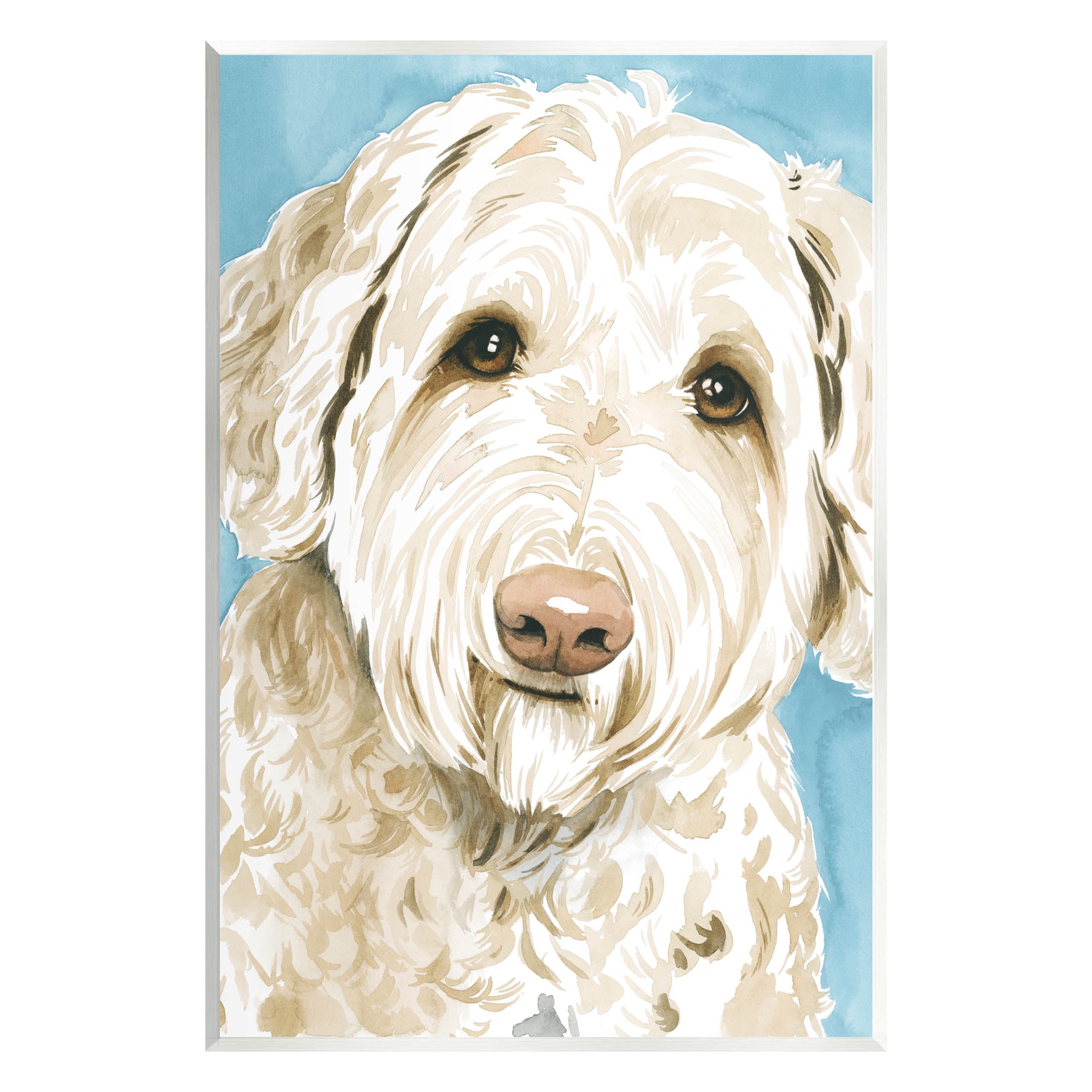 Stupell Industries Smiling White Terrier Dog Portrait Painting Unframed Art Print Wall Art, Design by Grace Popp