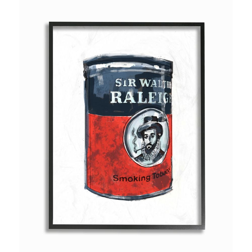 Stupell Industries Smoking Tobacco Painted Can Design Paintings Black Framed Art Print Wall Art, 24x30, by Karen Dreyfus