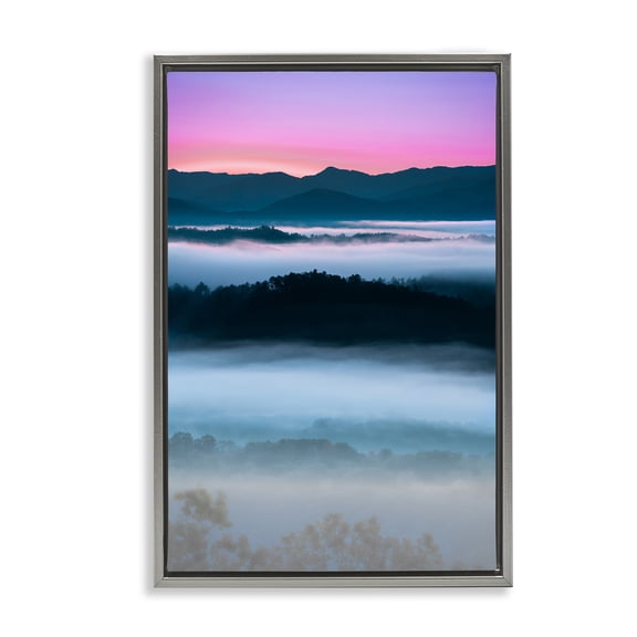 Stupell Industries Smoky Mountain Fog Gray Framed Floater Canvas Wall Art, design by Jared Kreiss