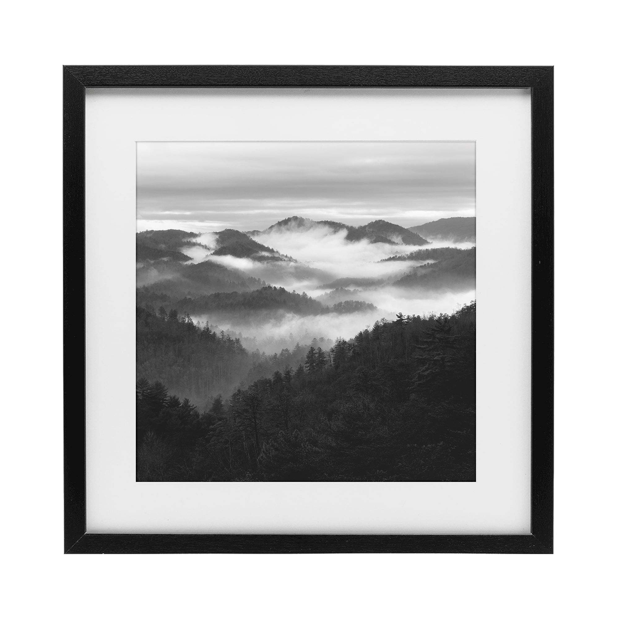Stupell Industries Smoky Mountains Forest Black Framed Print Under Glass, design by Nicholas Bell