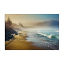 Stupell Industries Smooth Beach Tide Landscape & Nature Painting Wrapped Canvas Art Print Wall Art, 24 x 16