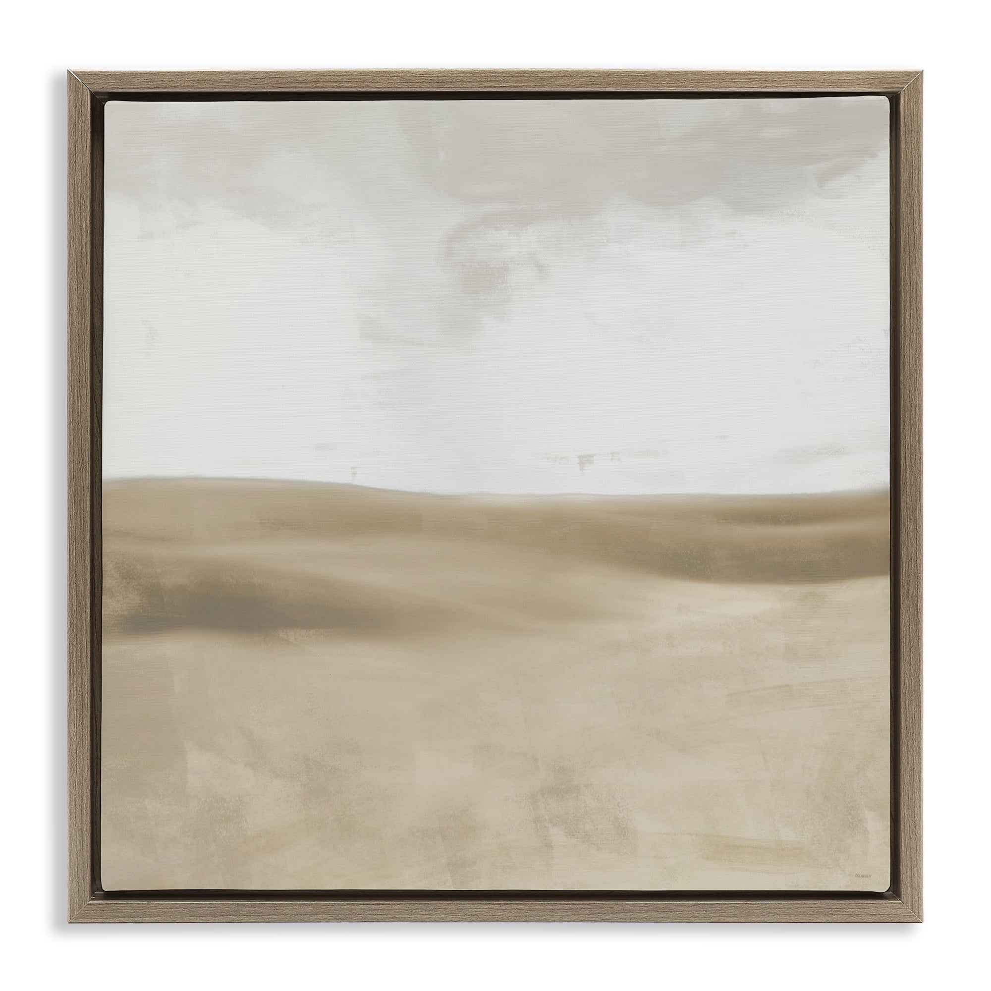 Stupell Industries Smooth Neutral Hills Brown Framed Floater Canvas Wall Art, design by Dan Meneely