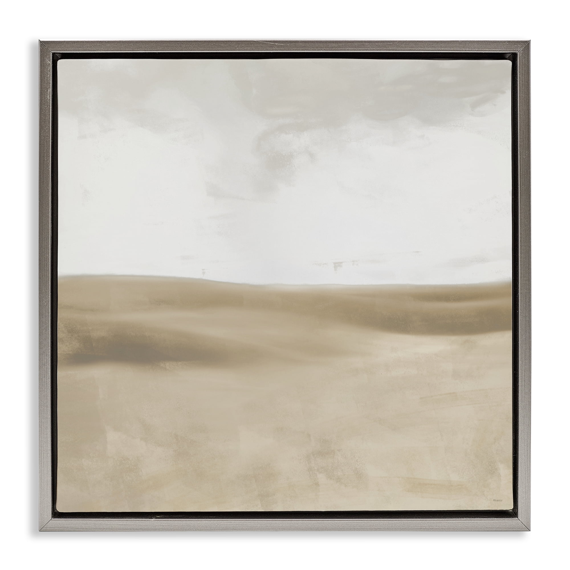 Stupell Industries Smooth Neutral Hills Gray Framed Floater Canvas Wall Art, design by Dan Meneely