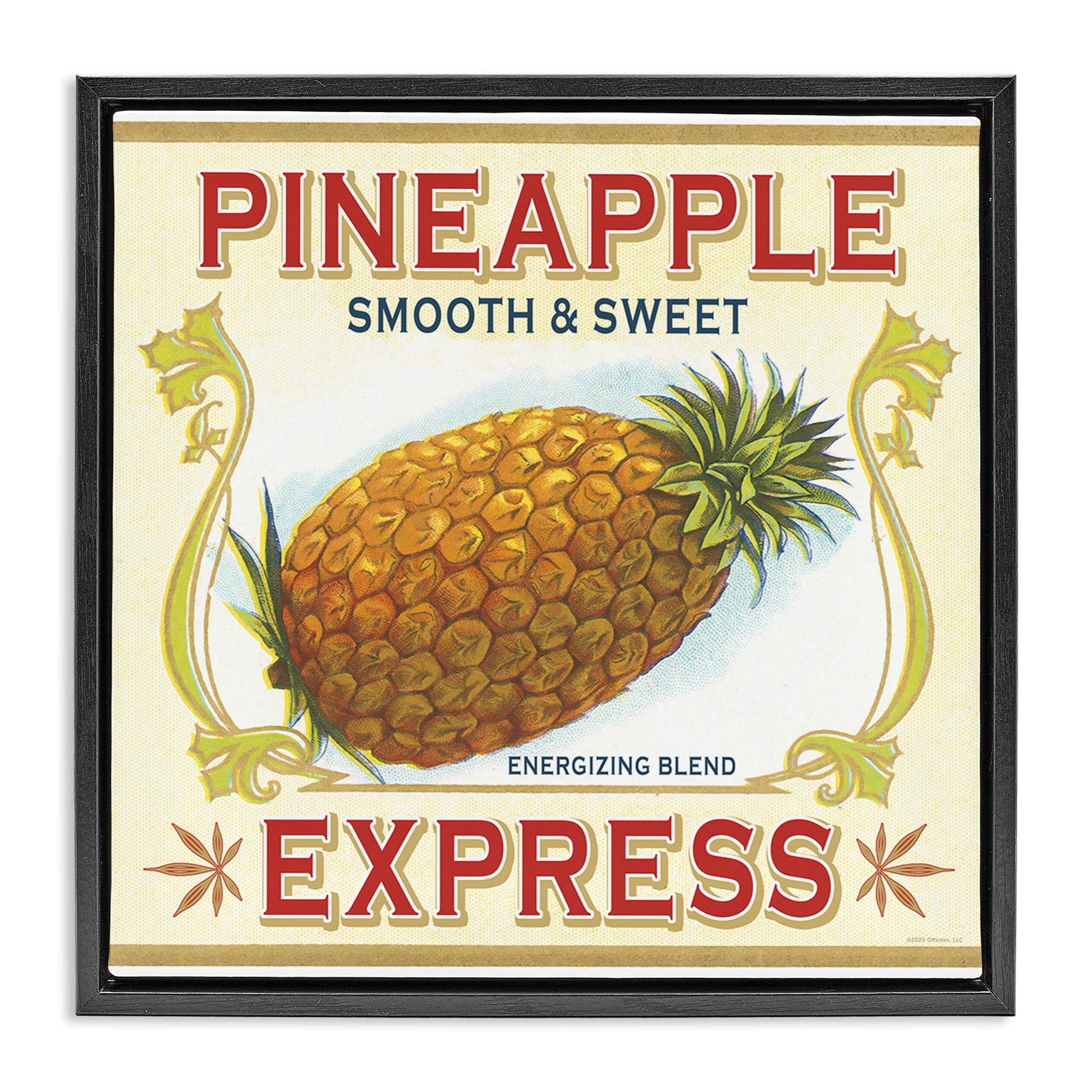 Stupell Industries Smooth & Sweet Pineapple Food & Beverage Painting Black Floater Framed Canvas Art Print Wall Art, 25 x 25
