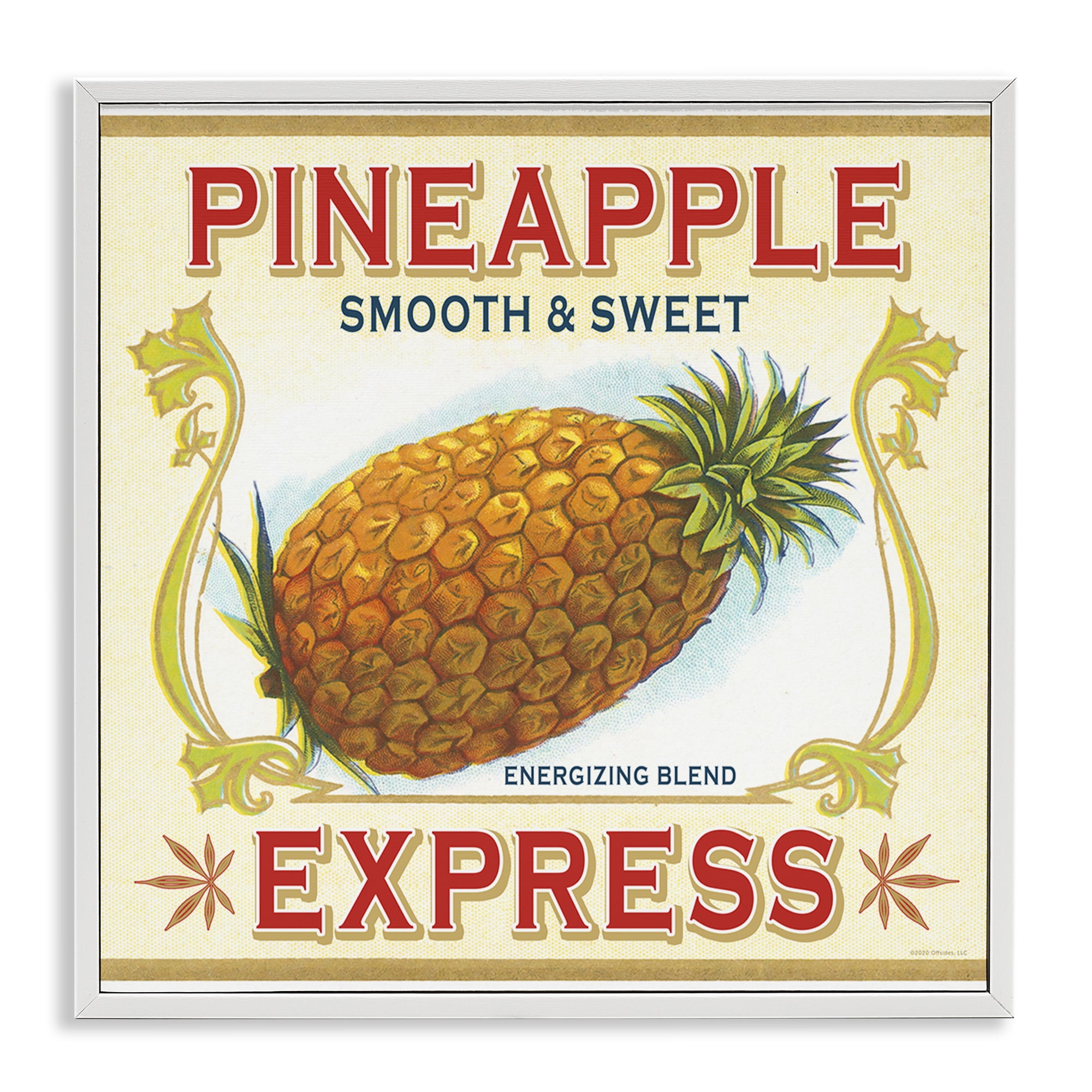 Stupell Industries Smooth & Sweet Pineapple Food & Beverage Painting White Framed Art Print Wall Art, 12 x 12