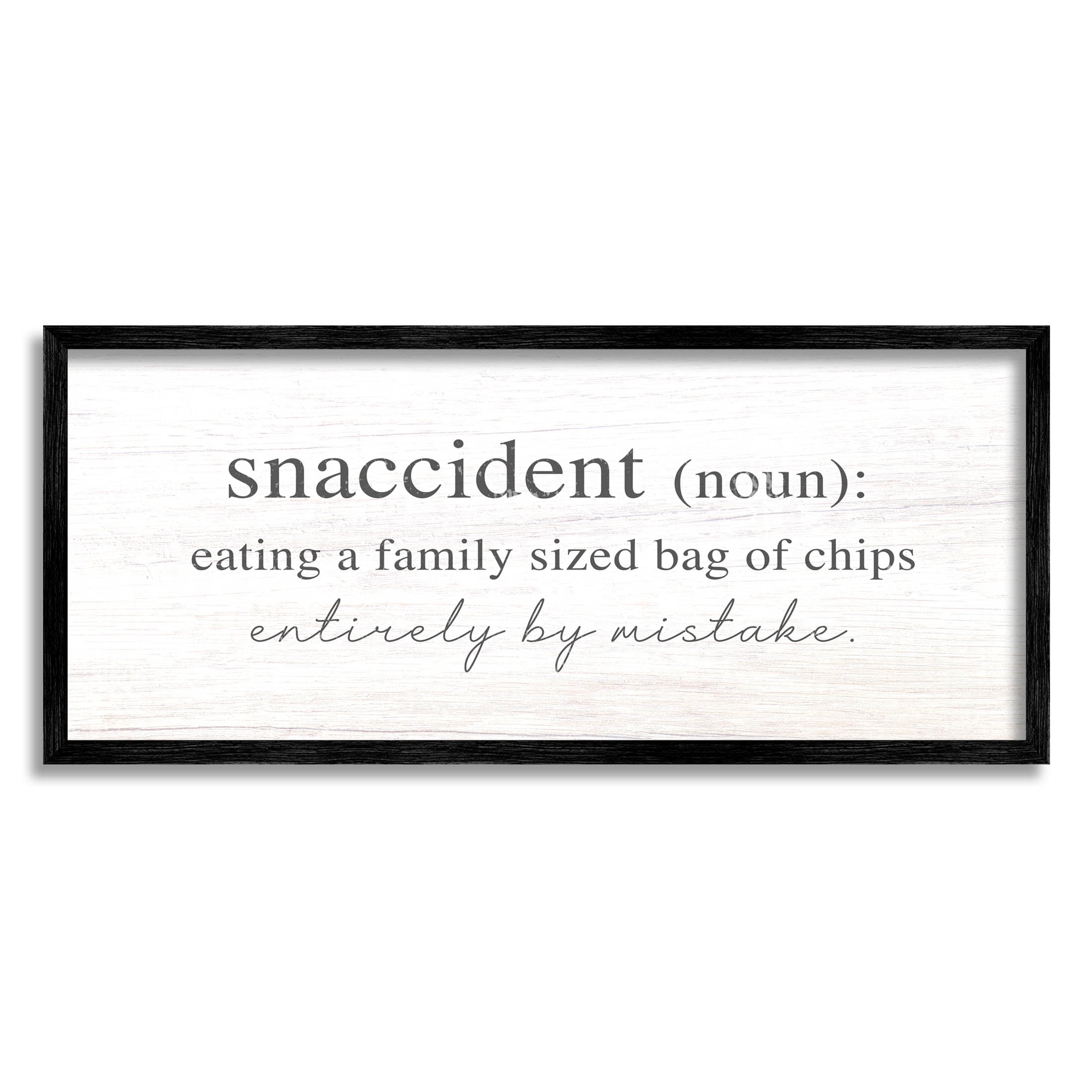 Stupell Industries Snaccident Definition Funny Kitchen Graphic Art Black Framed Art Print Wall Art, Design by Lil' Rue