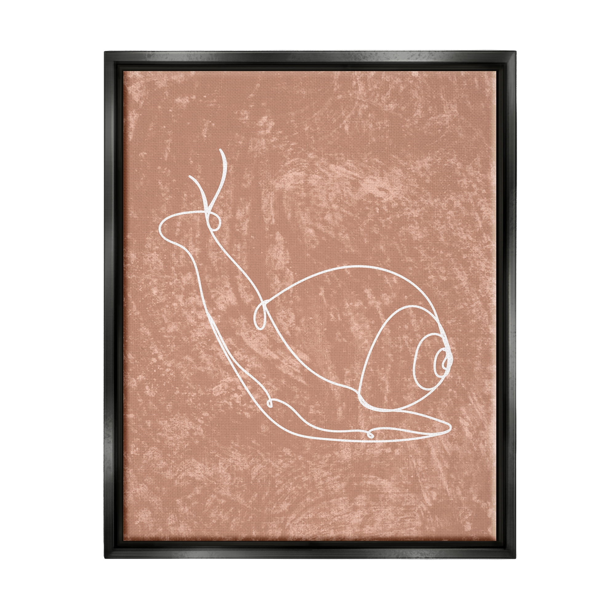 Stupell Industries Snail Line Drawing Animals & Insects Painting Black Floater Framed Canvas Art Print Wall Art, 17 x 21