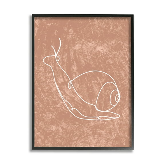 Stupell Industries Snail Line Drawing Animals & Insects Painting Black Framed Art Print Wall Art, 11 x 14