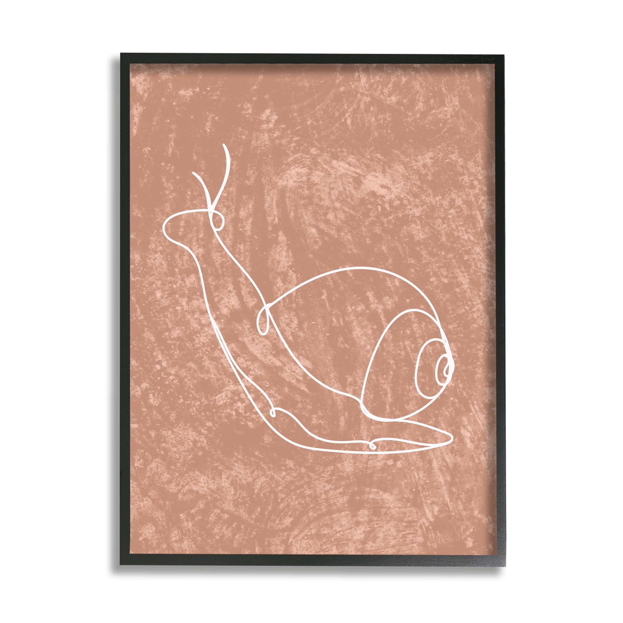 Stupell Industries Snail Line Drawing Animals & Insects Painting Black Framed Art Print Wall Art, 16 x 20