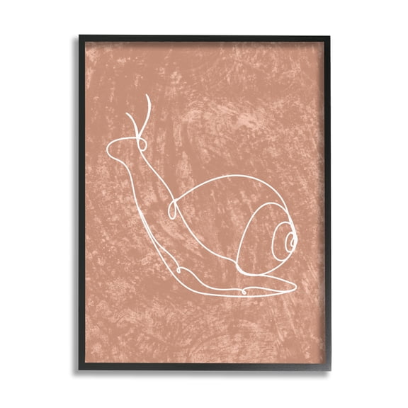 Stupell Industries Snail Line Drawing Animals & Insects Painting Black Framed Art Print Wall Art, 16 x 20