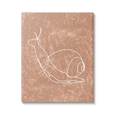 Stupell Industries Snail Line Drawing Animals & Insects Painting Gallery Wrapped Canvas Art Print Wall Art, 16 x 20