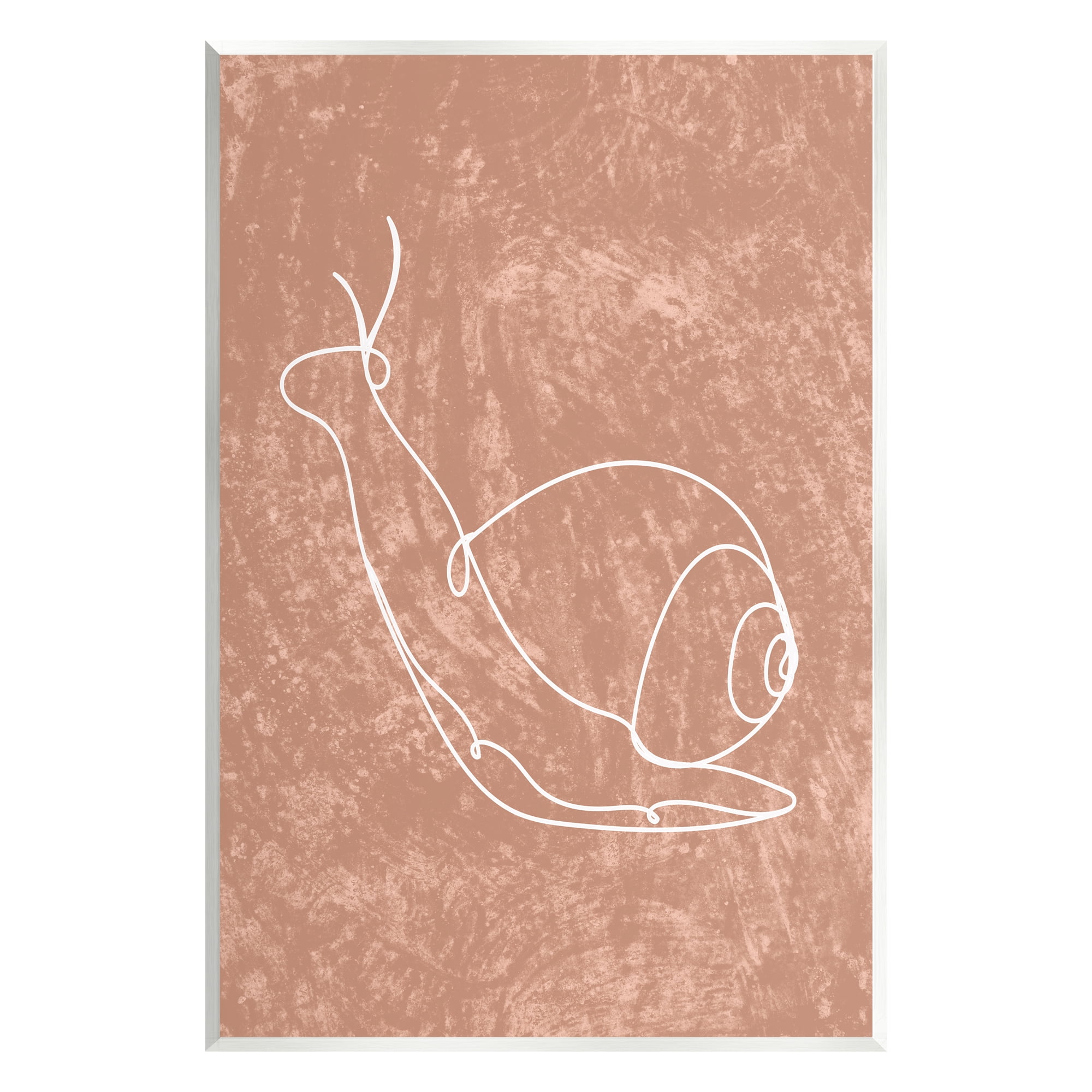 Minimalist Snail Line Drawing Art Print on MDF Wood