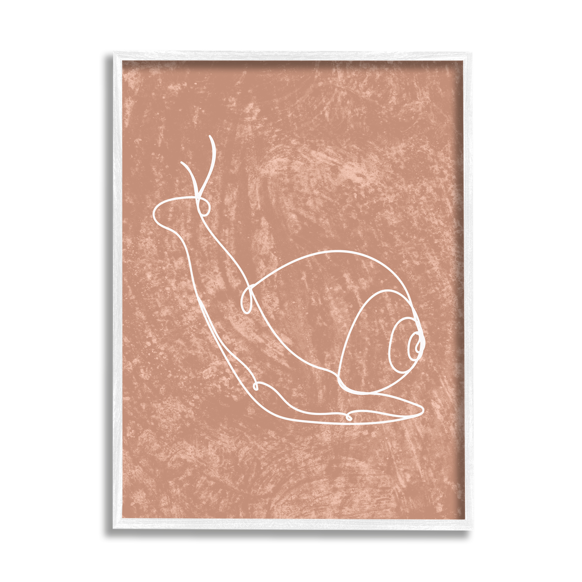 Stupell Industries Snail Line Drawing Animals & Insects Painting White Framed Art Print Wall Art, 16 x 20