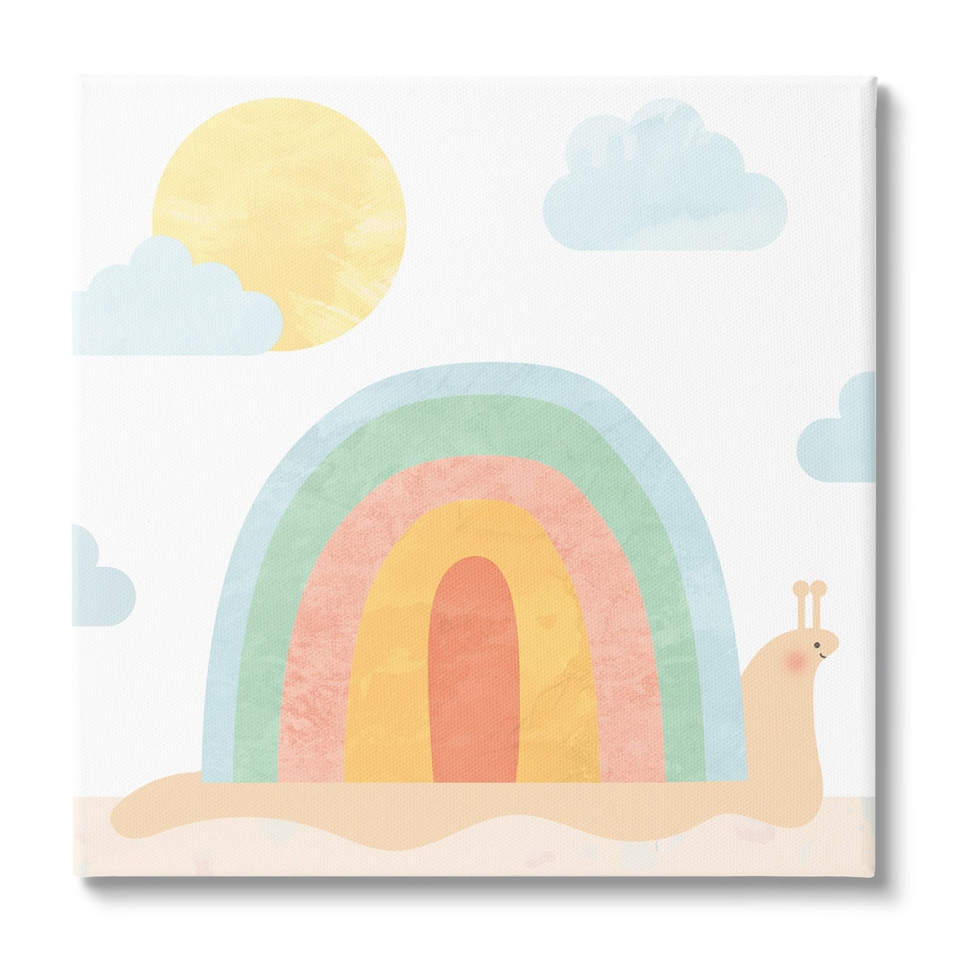 Stupell Industries Snail Striped Rainbow Shell Animals & Insects Painting Gallery Wrapped Canvas Print Wall Art