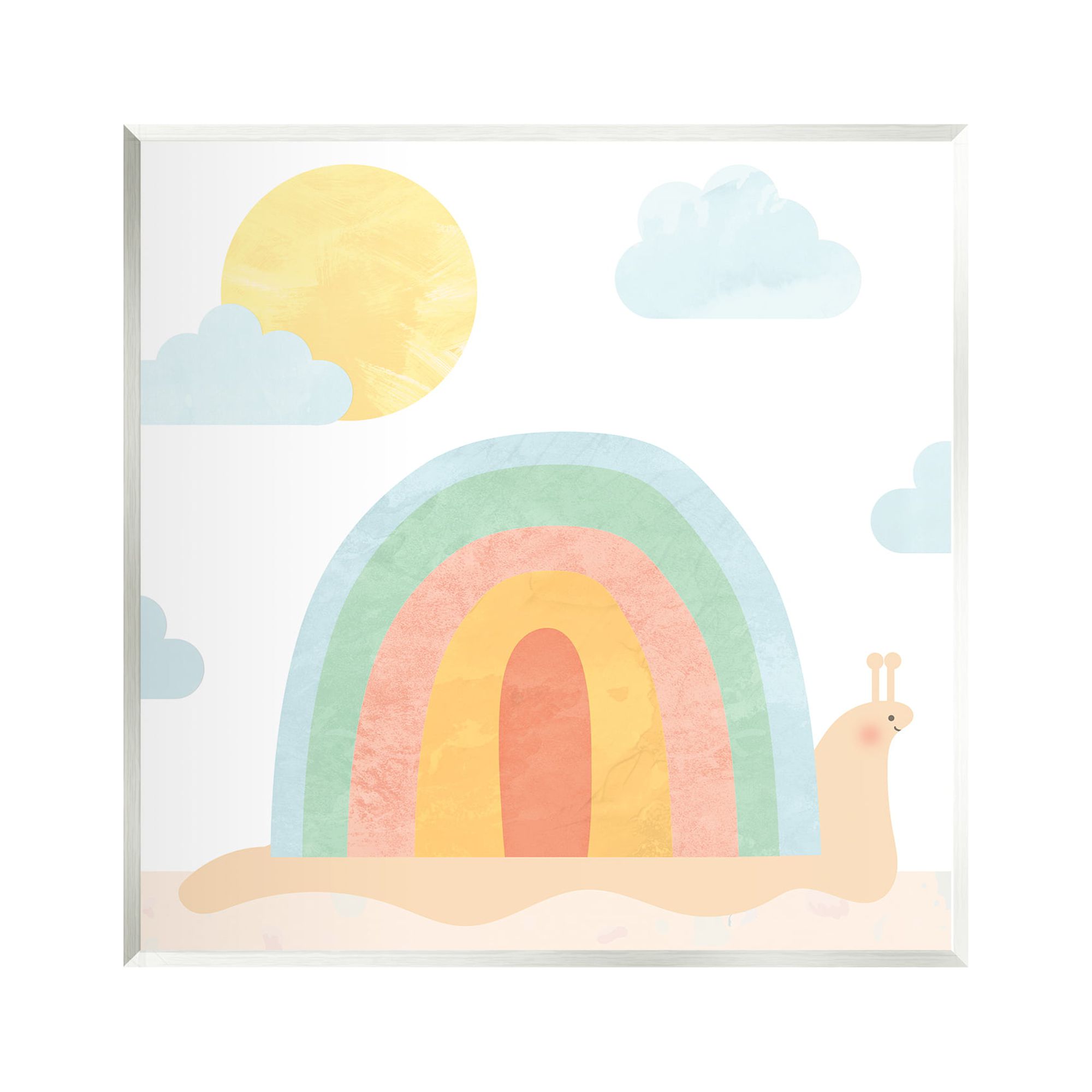 Stupell Industries Snail Striped Rainbow Shell Animals & Insects Painting Unframed Art Print Wall Art