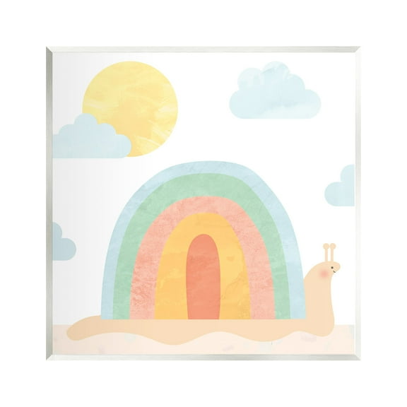 Stupell Industries Snail Striped Rainbow Shell Animals & Insects Painting Unframed Art Print Wall Art