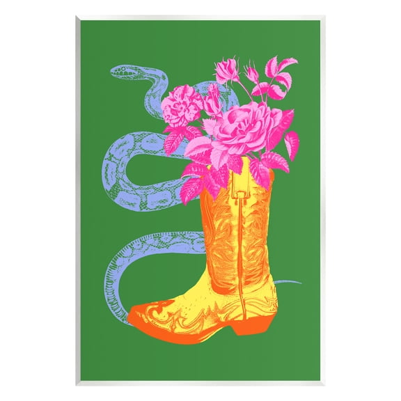 Stupell Industries Snake & Boot Bouquet Botanical & Floral Painting Unframed Art Print Wall Art, 10 x 15