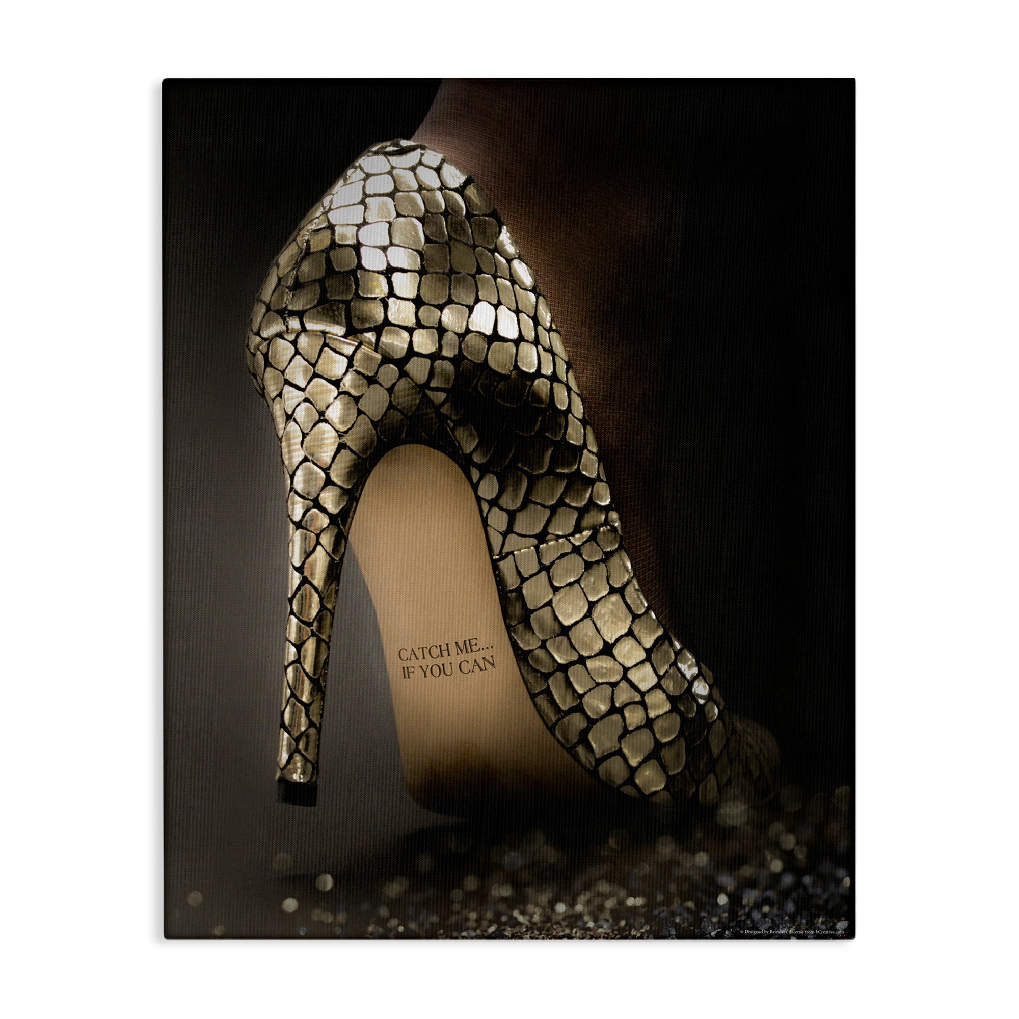 Stupell Industries Snake Pattern Heels Fashion Painting Wrapped Canvas Art Print Wall Art, 24 x 30