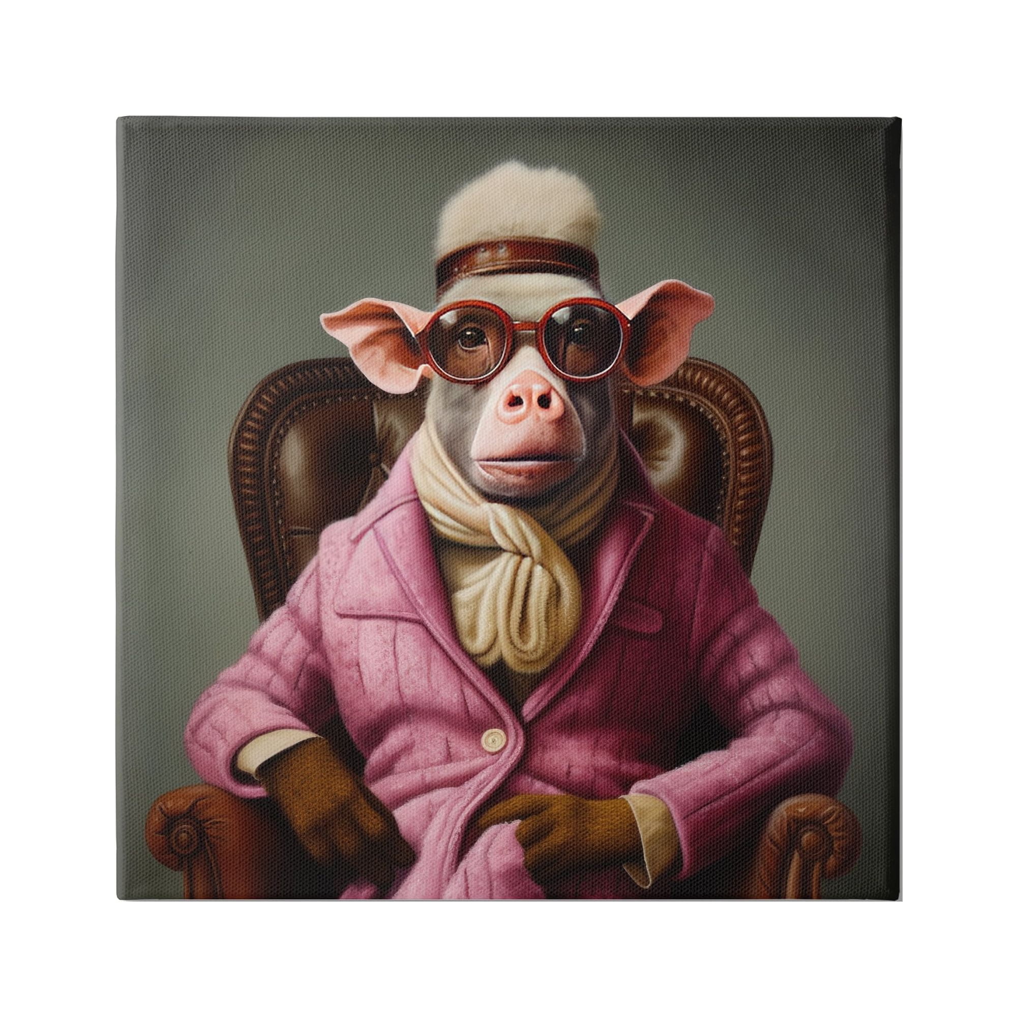 Stupell Industries Snazzy Animal Fashion Animals & Insects Painting Gallery Wrapped Canvas Art Print Wall Art, 36 x 36