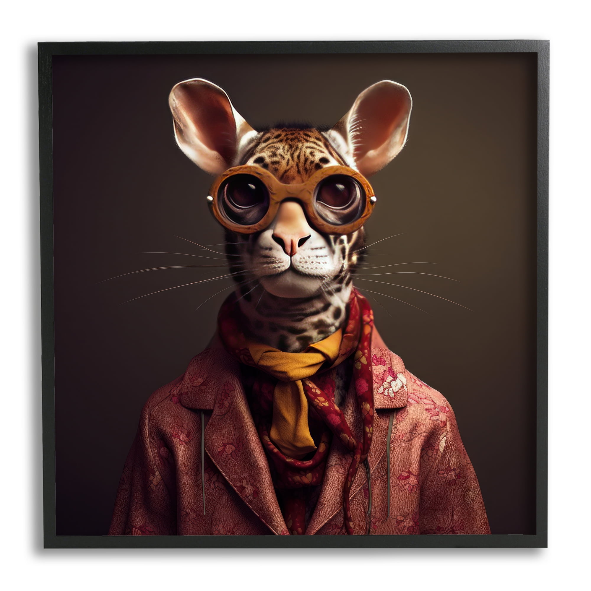 Snazzy Wildlife Animal Fashion Print on Canvas with Black Frame