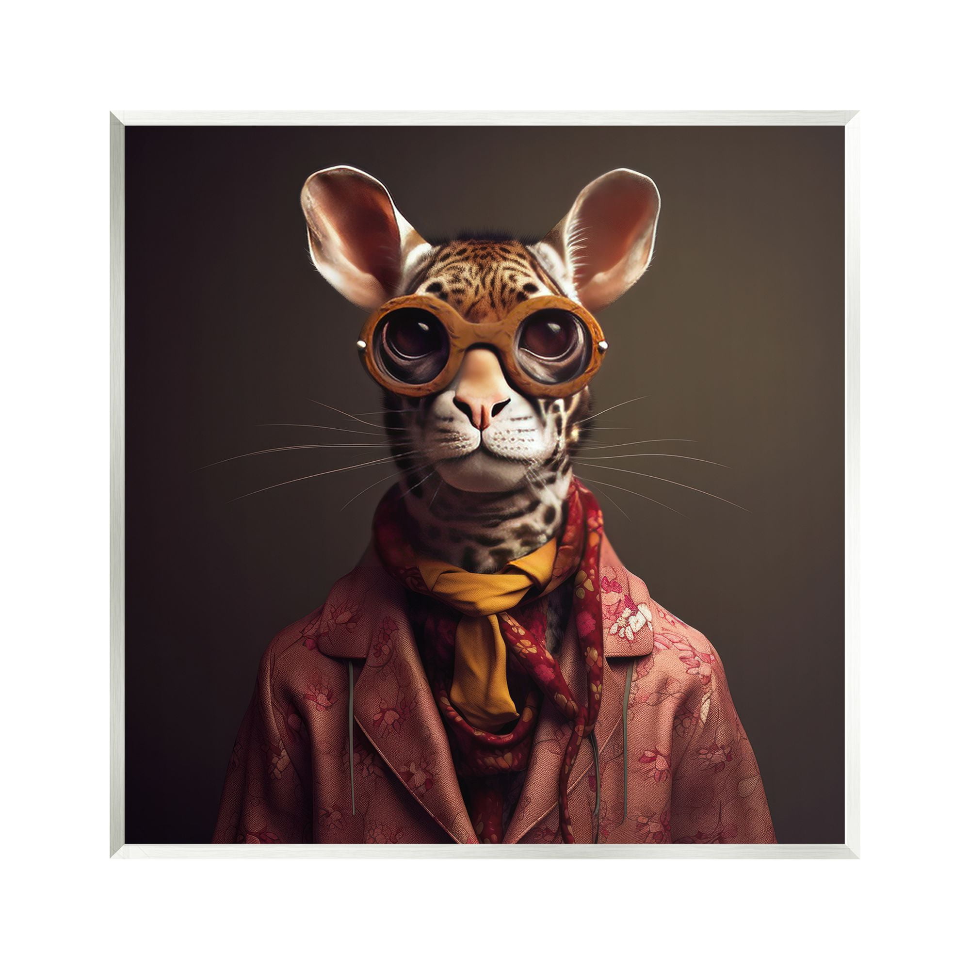 Stupell Industries Snazzy Wildlife Animal Fashion Animals & Insects Painting Unframed Art Print Wall Art, 12 x 12