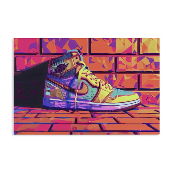 Stupell Industries Modern Sneaker with Vibrant Geometric Hues Canvas Art, 36 x 24, by Creative Studio