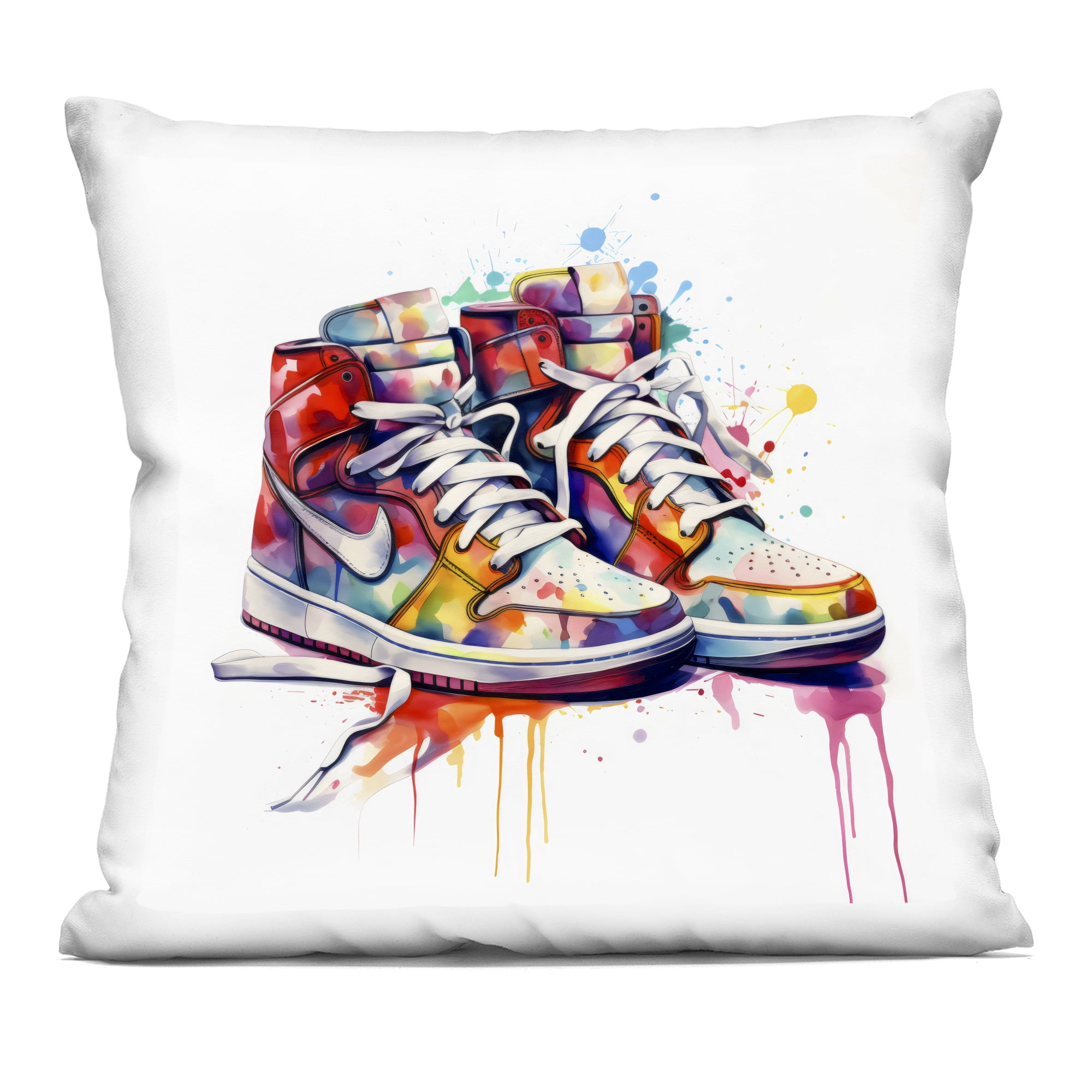 Stupell Industries Sneakers with Watercolor Drip Decorative Printed Throw Pillow, design by Creative Studio