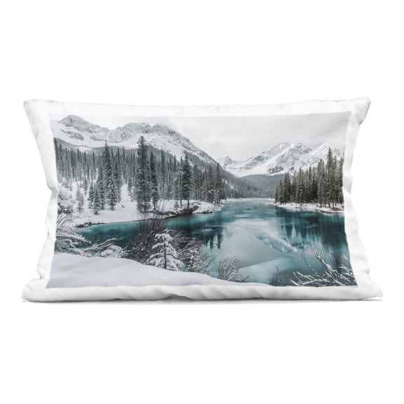 Stupell Industries Snow Capped Mountain Lake Decorative Printed Throw Pillow, design by Lazar Studio