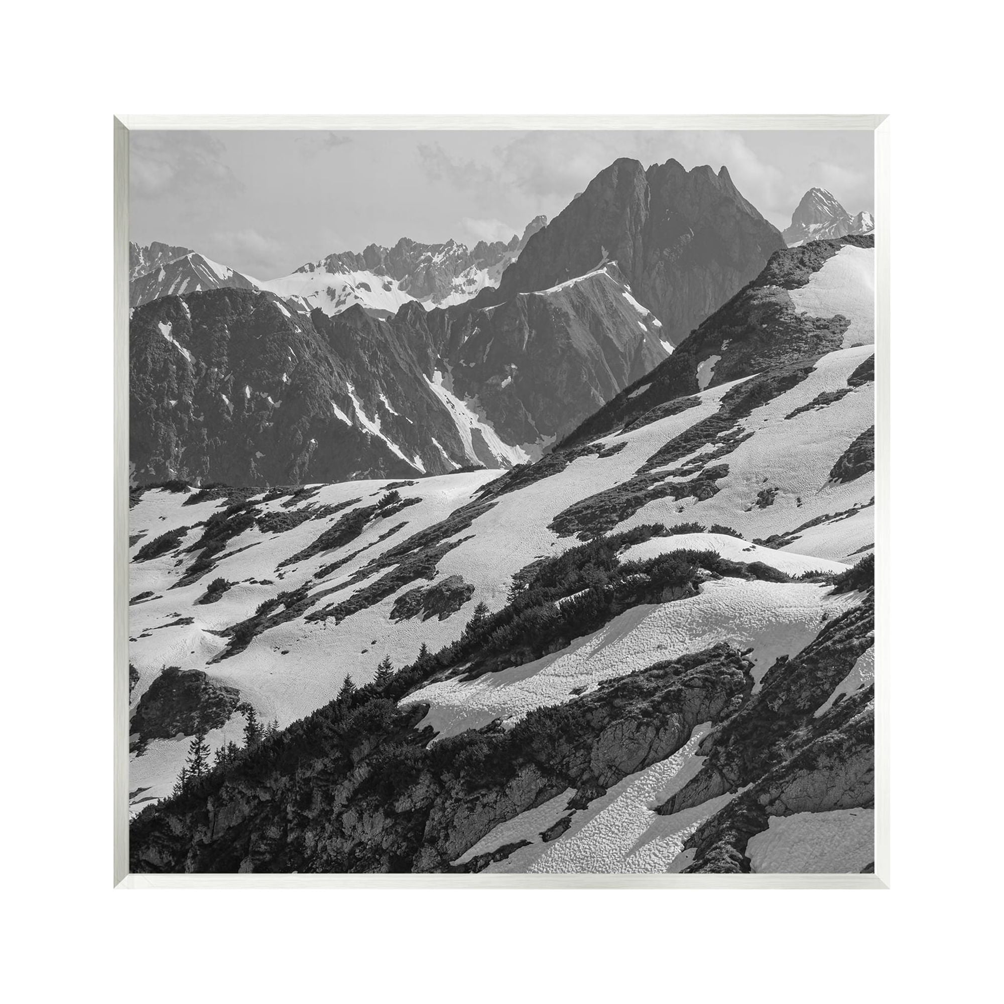 Stupell Industries Snow Capped Mountains Landscape Photography Unframed Art Print Wall Art, 12 x 12